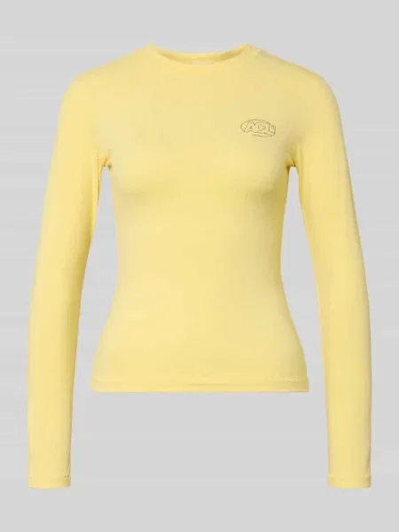 Longsleeve w kroju slim fit z detalem logo Another Cotton Lab różowy