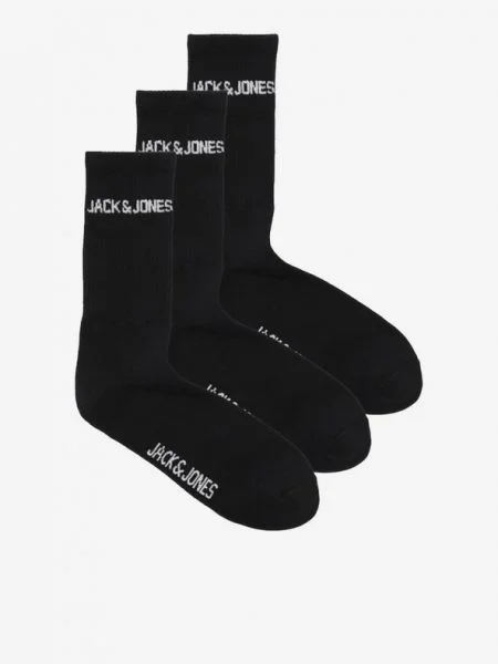 JACK & JONES Sportzoknik MELVIN / fehér fekete