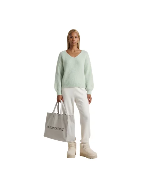 Sweter American Dreams wełniany zielony