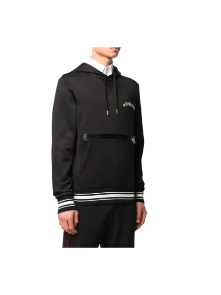 Bluza z kapturem Alexander Mcqueen z kapturem z logo ze sznurkiem czarna