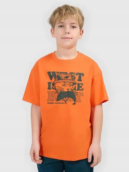 4F T-SHIRT CHŁOPIĘCY KOSZULKA Z pomarańczowa