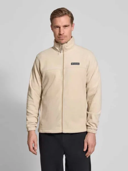 Krój regular fit Kurtka z polaru z naszywką z logo Model Mountain' Columbia beżowa