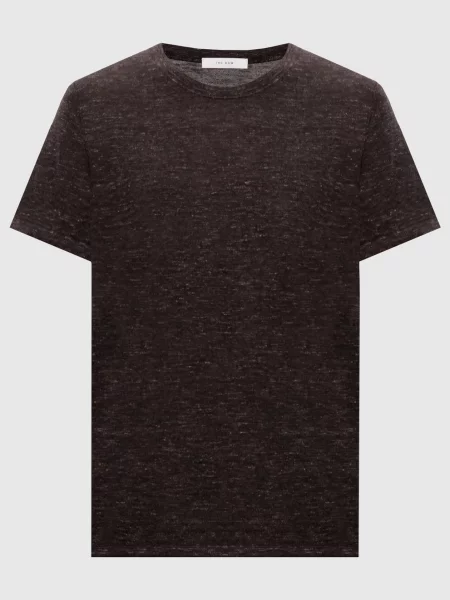 Меланжева футболка Niari з кашеміру шовку та льону The Row коричнева