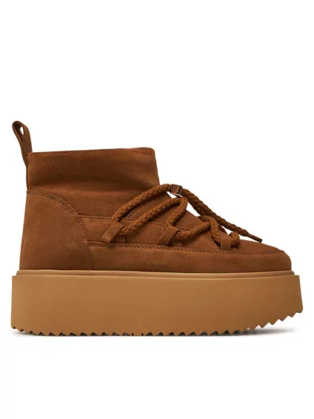 Классические дутики Inuikii на платформе коричневые