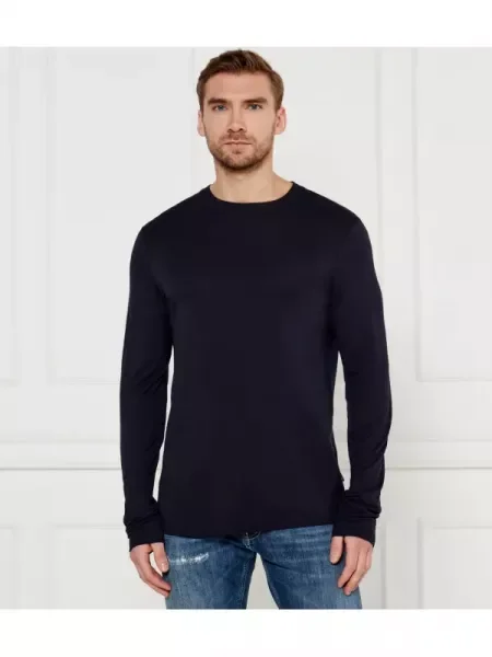 Tricou mânecă lungă Boss Black de lână negru