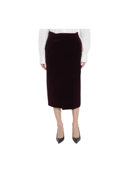 Spódnica midi Saint Laurent do kolan fioletowa