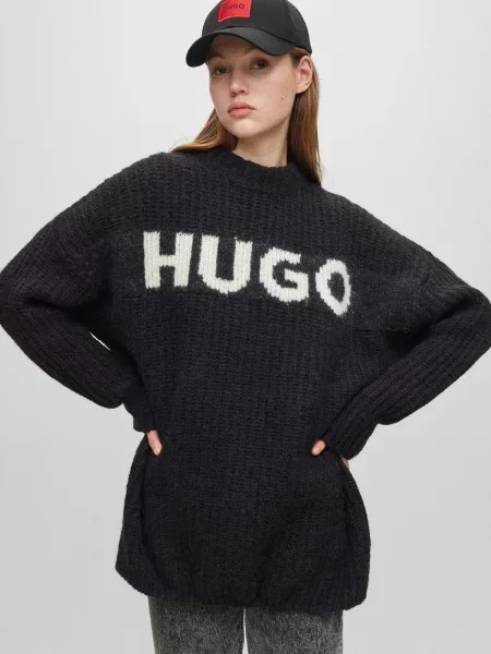 Вовняний светр Hugo чорний