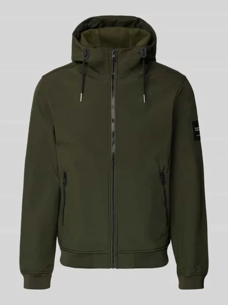 Kurtka softshell z zapinanymi na błyskawiczny Jack & Jones oliwkowa