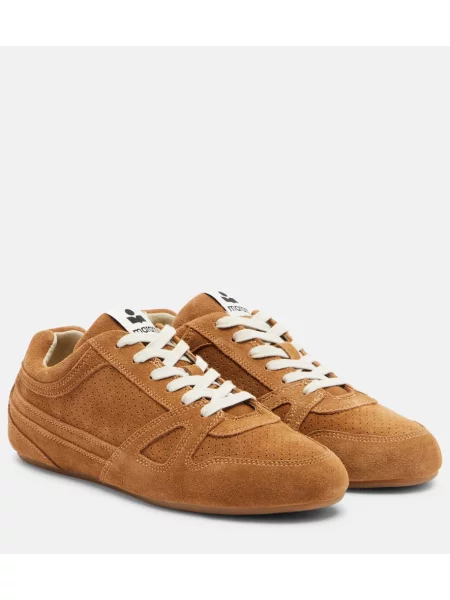 Sneakerși Isabel Marant din piele de căprioară bej
