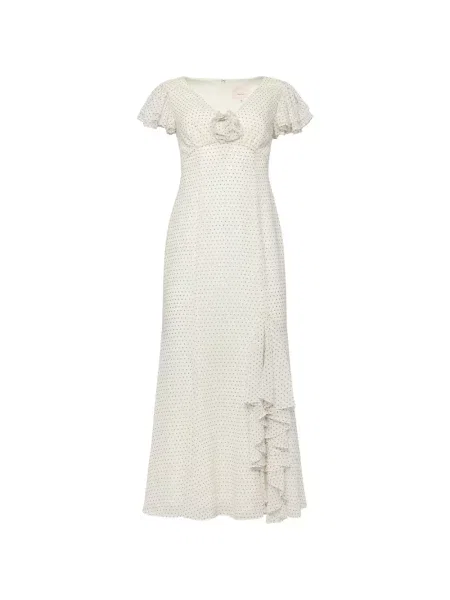 Rochie Cinq A Sept cu volane alb