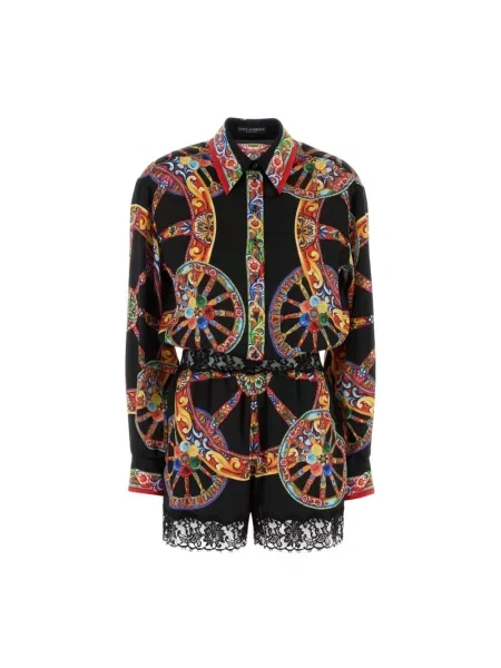 Satynowy kombinezon Dolce And Gabbana z nadrukiem