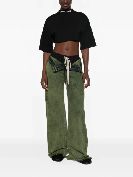 Decupat tricou Palm Angels cu imagine negru