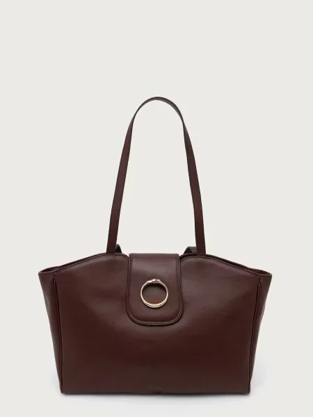 Trussardi geantă shopper pentru femei din piele maro