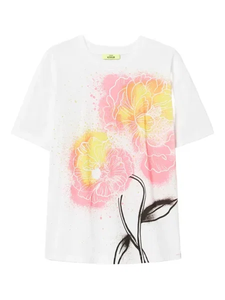 Tricou Twinset cu model floral alb