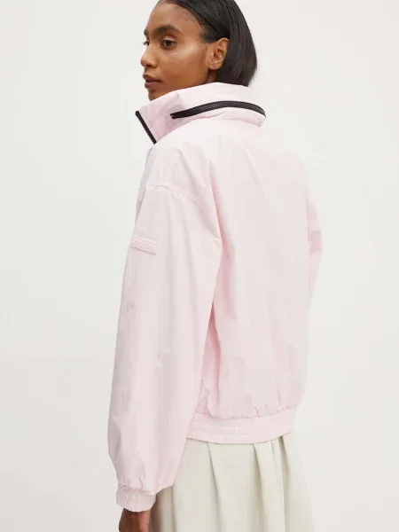Rövid kabát Enrique Technical női átmeneti oversize rózsaszín