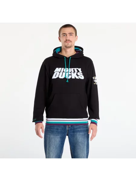 Mikina Mitchell & Ness NHL Playmaker Fleece Hoodie Vintage Logo Ducks Black M černá