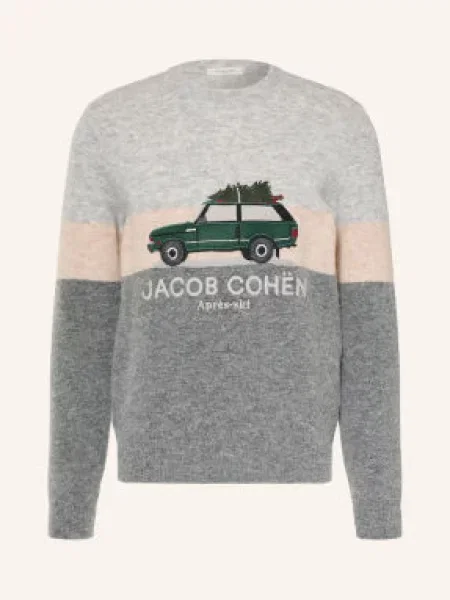 Jacob Cohen Sweter Z Alpaki grau beżowy