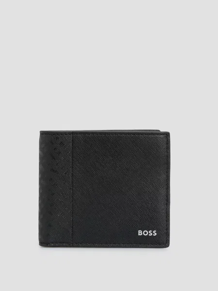 Шкіряний гаманець Boss чорний