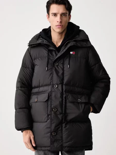 Tommy Jeans капитонирано яке мъжко черно