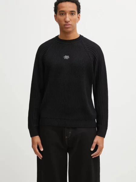 Pulover z dodatkom volne Filling Pieces Knit Sweater Raglan črna