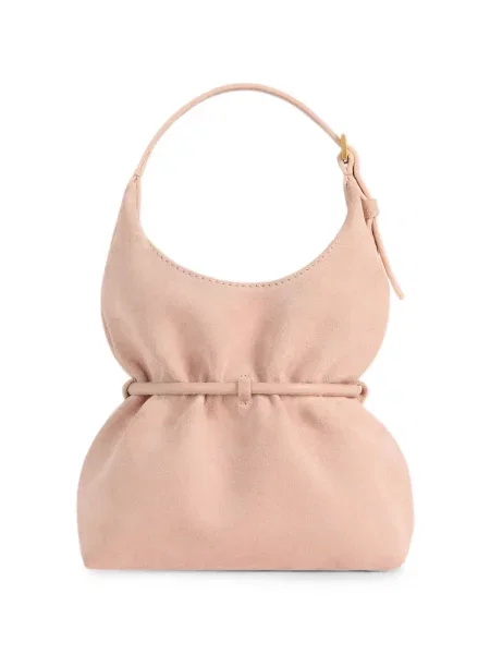 Geantă Balmain din piele de căprioară roz