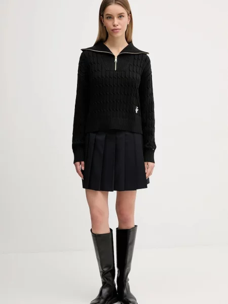 TOMMY HILFIGER Pulover / alb negru