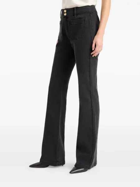 Spodnie Cinq A Sept z kieszeniami zapinanymi na guziki czarne