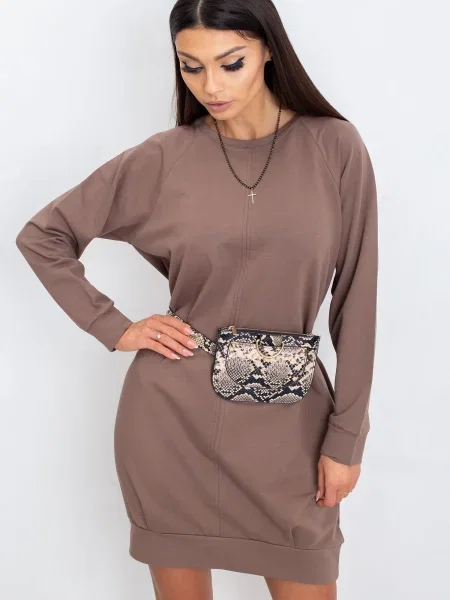 Obleka obleka Fashionhunters rjava