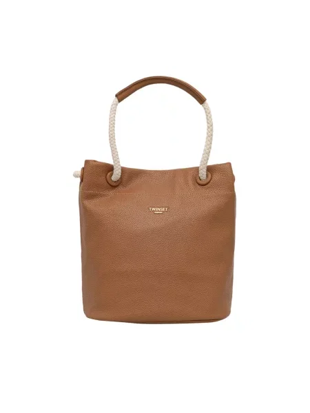 Twinset Torebki Kobieta ONE SIZE Skóra Bucket Bag brązowy