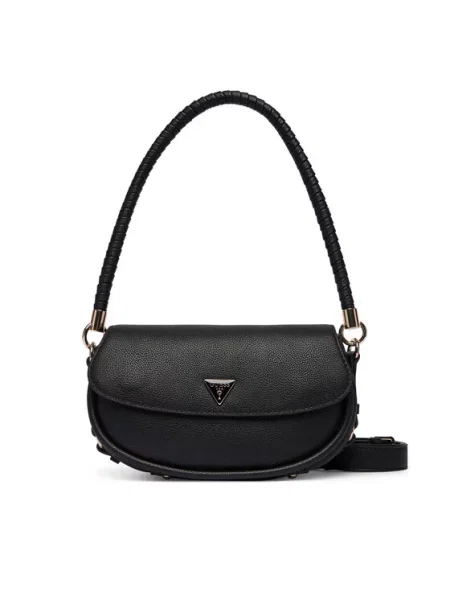 GUESS Rankinė ant peties DANYA FLAP SHOULDER BAG' juoda