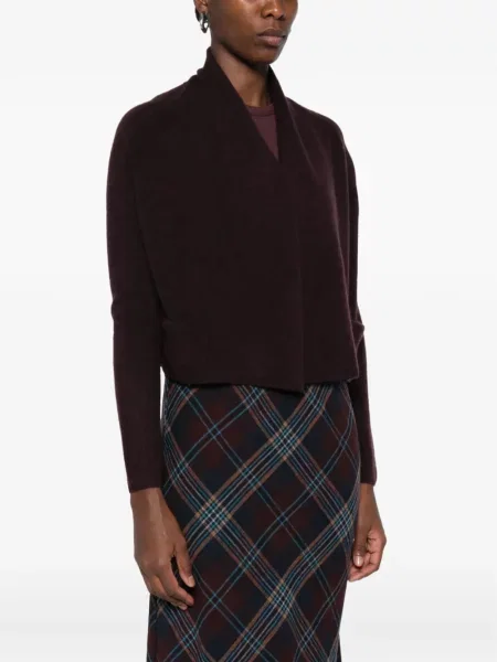 Gulerat decupat cardigan Susanne Bommer violet