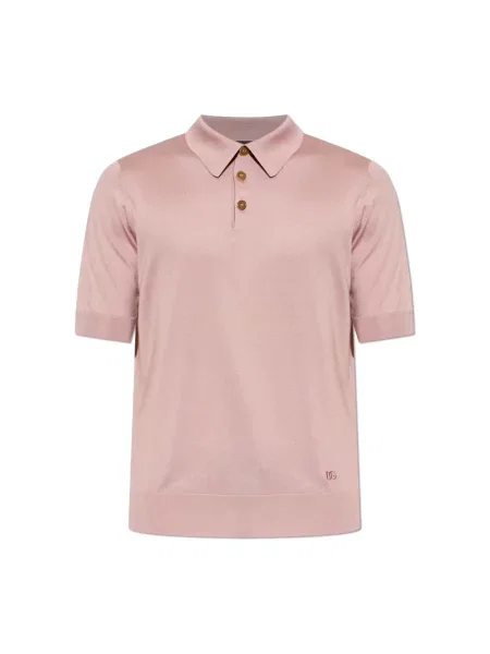 Koszulka polo Dolce And Gabbana z logo różowa