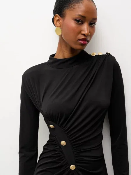 Сукня Answear.LAB maxi облягаюче чорний