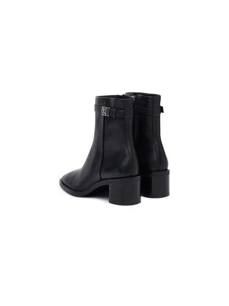 Čizme Calvin Klein Block Heel Ank Boot Lth Hdw crna