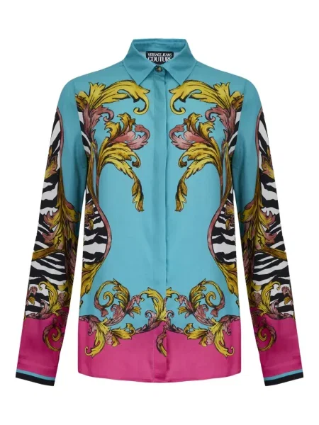 Koszula Versace Jeans Couture z nadrukiem niebieska