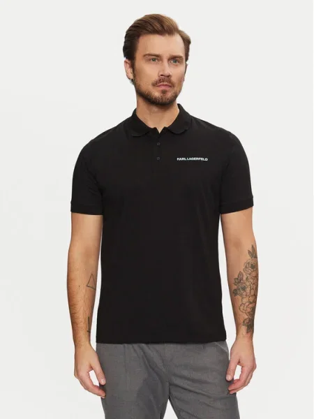 KARL LAGERFELD Tricou polo Negru alb