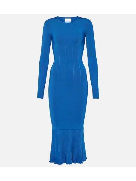 Oblekové midi šaty Galvan po kolená modrá
