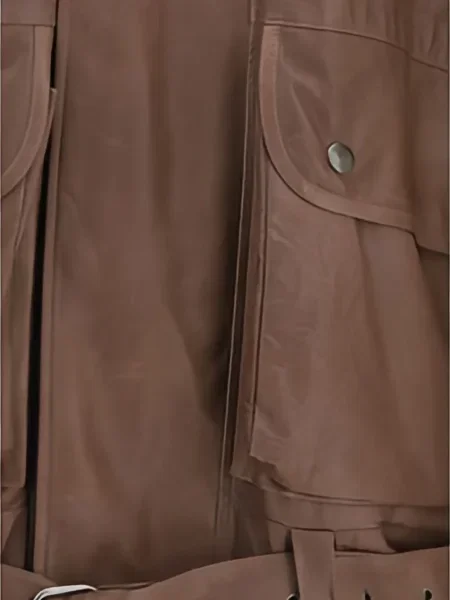 Cu centură geanta de piele Calvin Klein maro