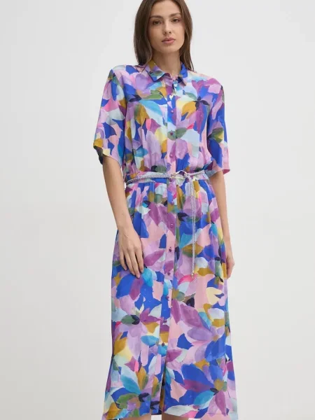 La Petite Française sukienka ROGER maxi rozkloszowana ROGER fioletowy