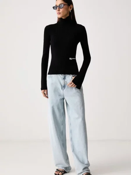 Karl Lagerfeld Jeans puli z viskozo črna