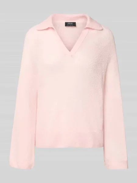 Marc Cain Dzianinowa Koszulka Polo Z Alpaki I Moheru rosa różowa