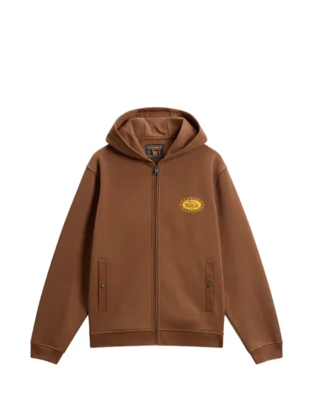 Hanorac cu glugă Woolrich cu imagine maro