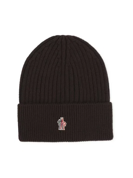 Czapka Moncler wełniana brązowa