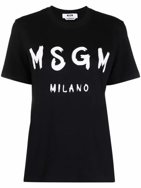 Tricou Msgm cu imagine scurt negru