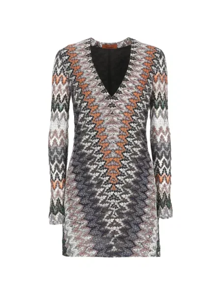 Rochie Missoni cu decolteu în V de costum albastru