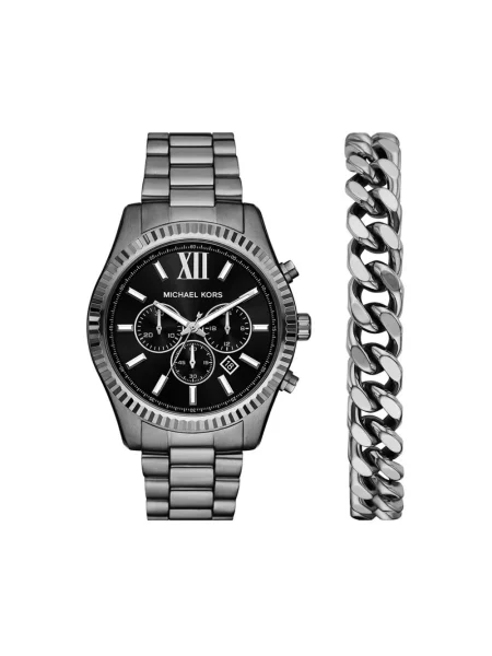 Michael Kors zegarek i bransoletka srebrny szary