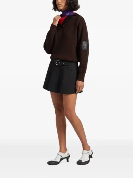 Cu centură fusta mini Loewe evazată negru