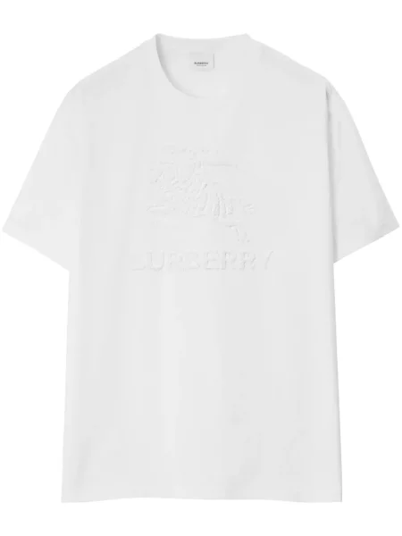 Tricou Burberry din jacard alb