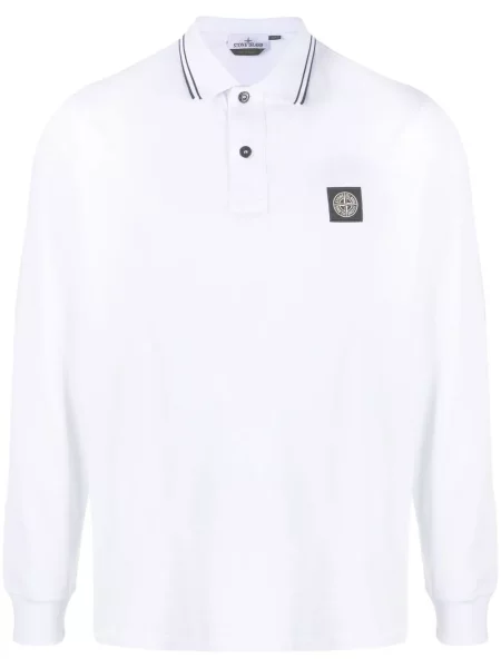 Polo Stone Island cu strasuri alb