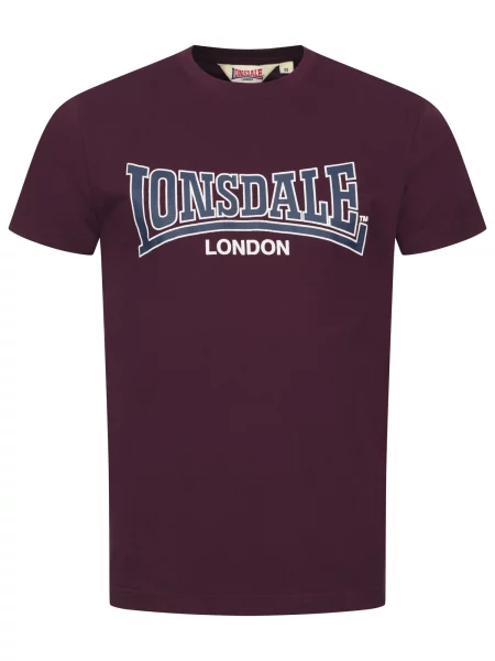 LONSDALE Tricou Dukinfield albastru marin / roșu bordeaux alb
